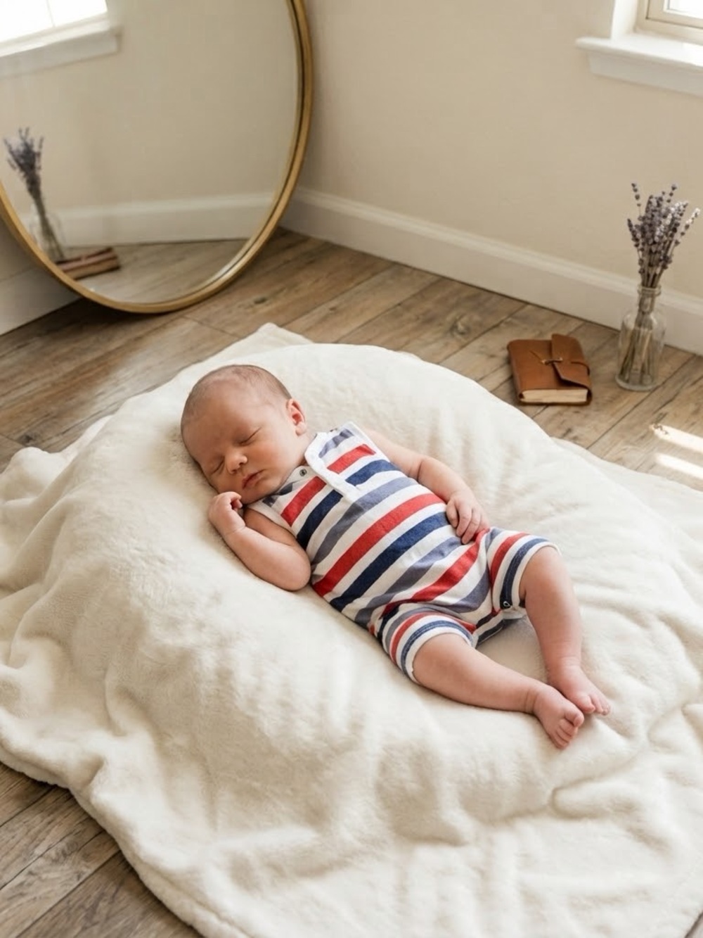 Carter's Red White & Blue Wide Stripe Sleeveless Romper
